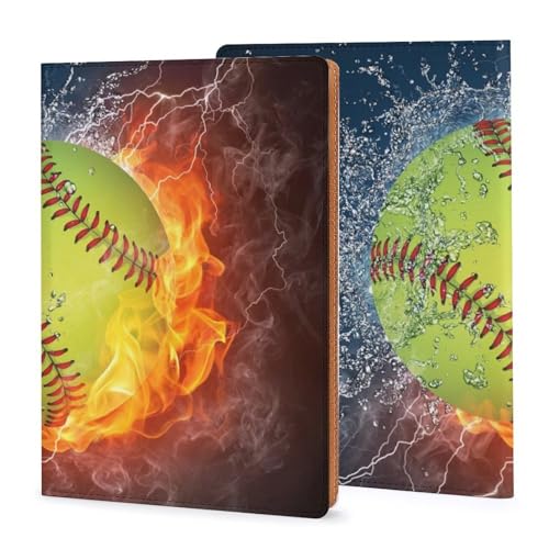 Couverture de carnet rechargeable cuir PU 20,6x14,2 cm motif balle molle orange pour note de bureau