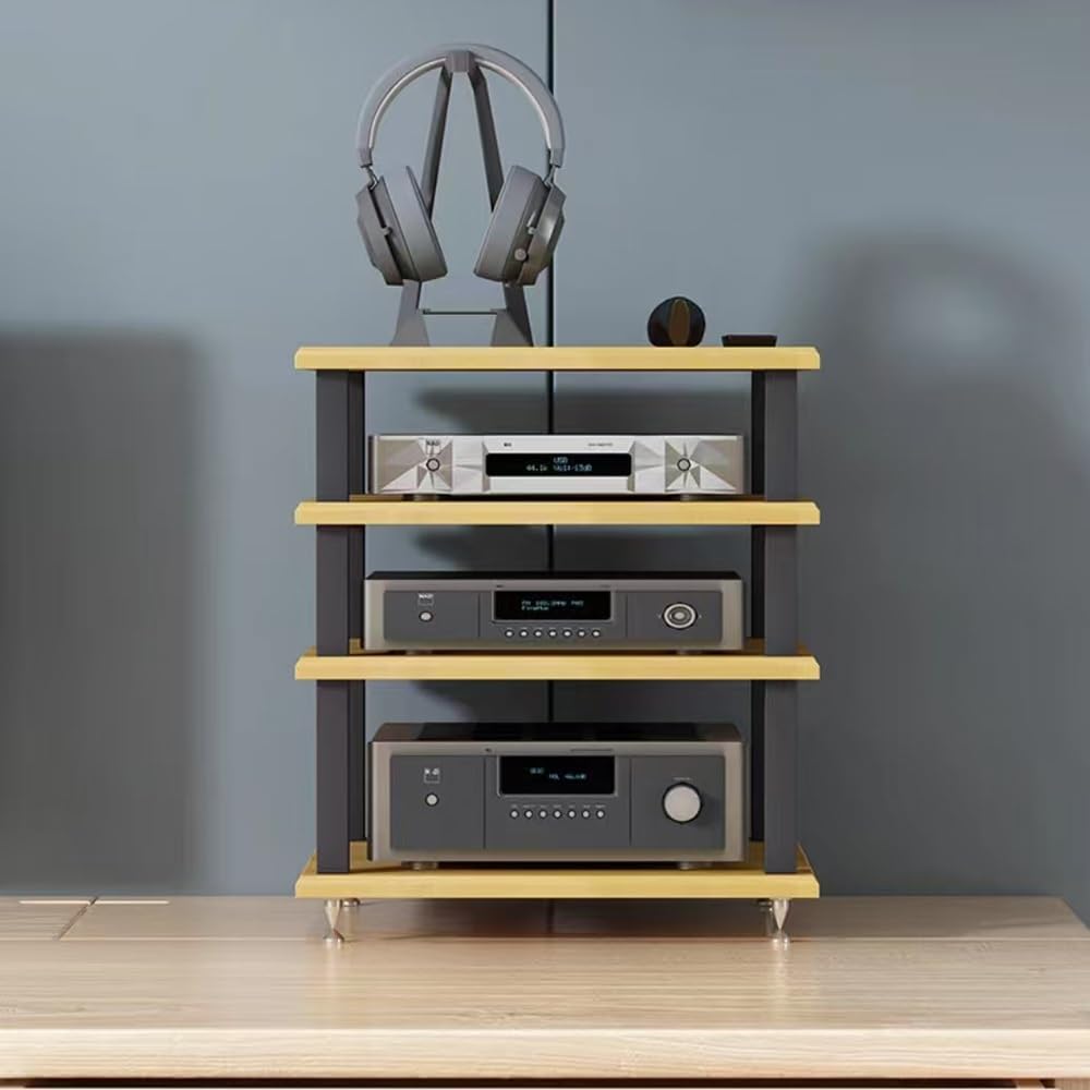 Elegante rack audio a 3 livelli bianco in vinile per amplificatori Design compatto per l'installazione audio domestica e gli appassionati di musica