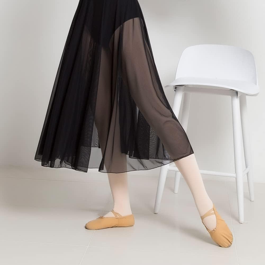 ROYAL SMEELA Ballet Skirt Long Ballet Dance Skirts for Women Mesh Sheer Dance Wrap Skirt 80 cm Dance Skirt