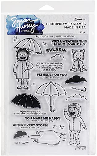 Simon Hurley stamps Puddl Pals tampons transparents scrapbooking