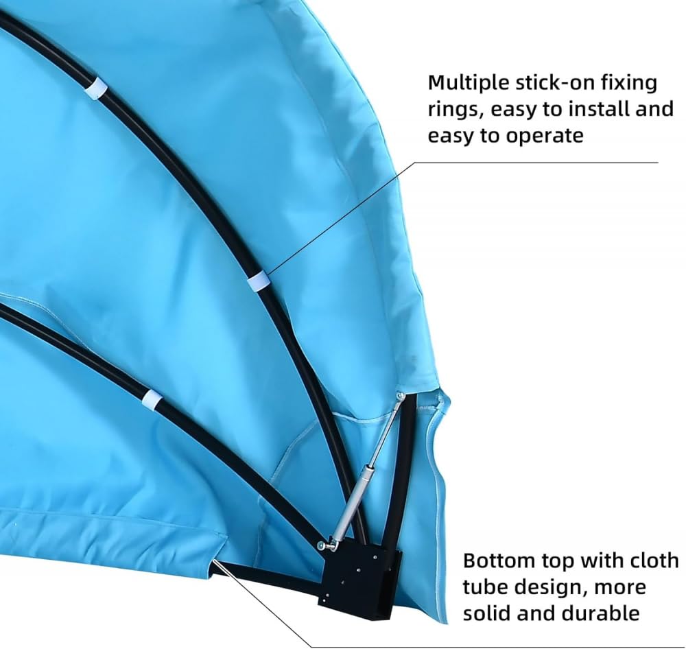 Tenda da sole di ricambio per divano letto esterno in vimini per patio esterno copertura superiore compatibile con divano letto rotondo da patio (impermeabile e al sole), colore bianco