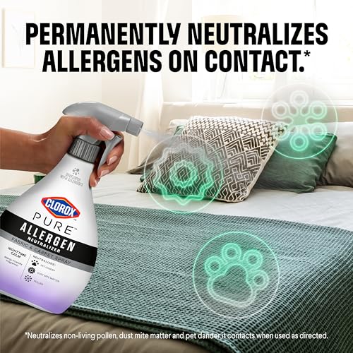 Image of Clorox PURE Allergen Neutralizer Fabric and Carpet Spray, Nighttime Calm, 26 Fluid Ounces (Pack of 2)