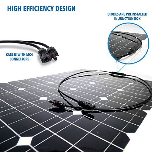 Genssi 4X 100W Mono Flexible Photovoltaic PV Solar Panel Module RV Boat Roof 400W Total