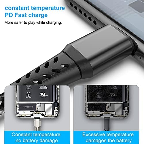 Super Long USB-C to Lightning Cable 16Ft/5M Fast Charging iphone Cable Lightning to USB-C iphone Charging Cord Nylon iPhone 12 Charger Cable for iPhone 11 Pro Max/X//8, iPad 8th 2020, AirPods Pro