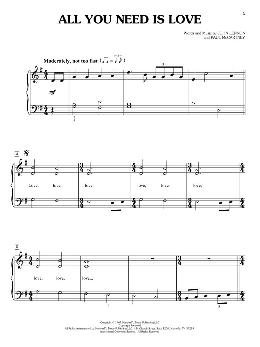 The Beatles for Kids Easy Piano Songbook | 14 Classic Songs for Beginner Pianists and Children | Simple Sheet Music Arrangements for Learning and Playing Iconic Beatles Hits
