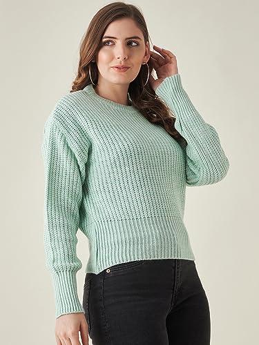Image of Modeve Solid Round Neck Casual Women Sweater||Winterwear||