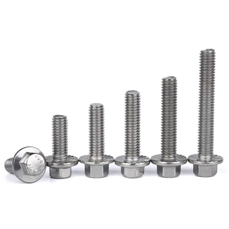 Śruba samogwintująca M5 M6 M8 M10 M12 A2-70 304 stal nierdzewna GB5787 łeb sześciokątny z ząbkowaną nasadką kołnierza śruba z łbem sześciokątnym (25 mm, 10 szt. M8)