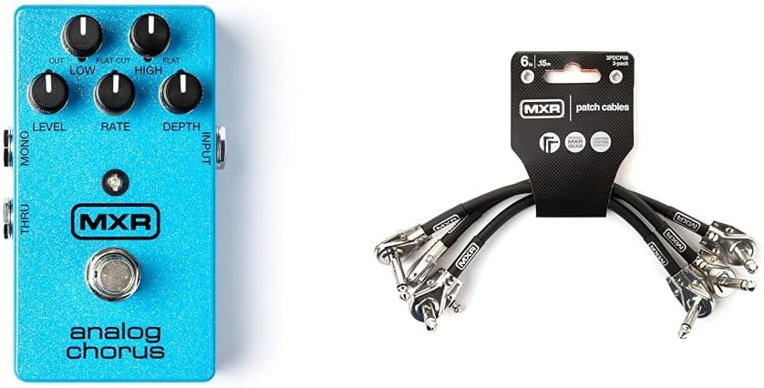 JIM JIM DUNLOP Analog Chorus Pedal Bundle with MXR Patch Cables 3 Pack
