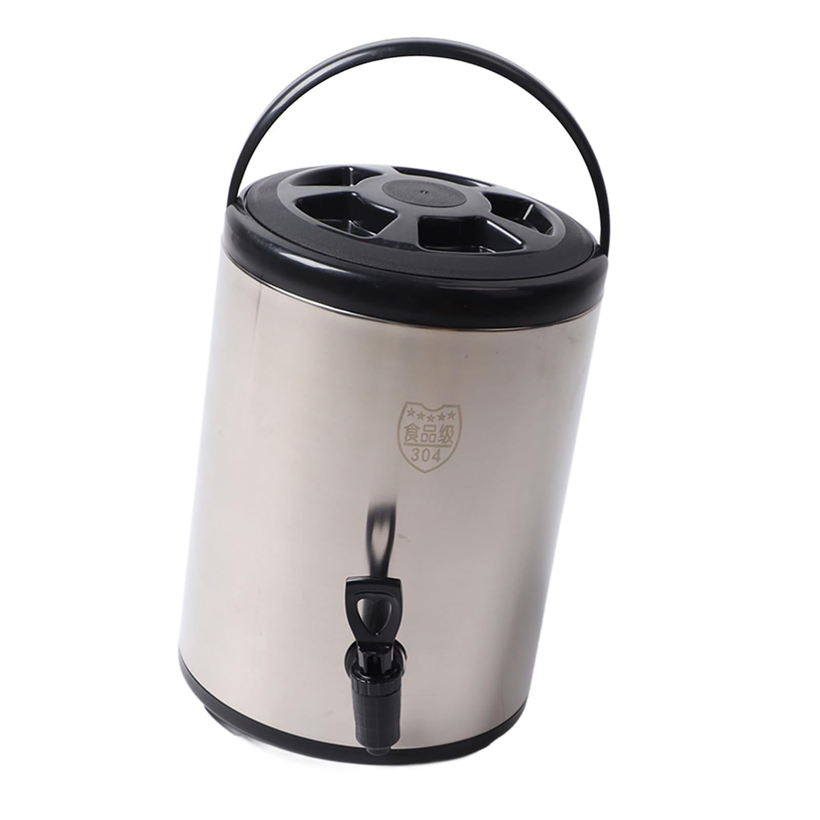 Dispenser per Bevande Calde e Fredde, Dispenser per Bevande Calde e Fredde a Doppio Strato da 8 Litri, in Acciaio Inossidabile, con Rubinetto e Maniglie, Acciaio 304 per caffè, tè, Latte,