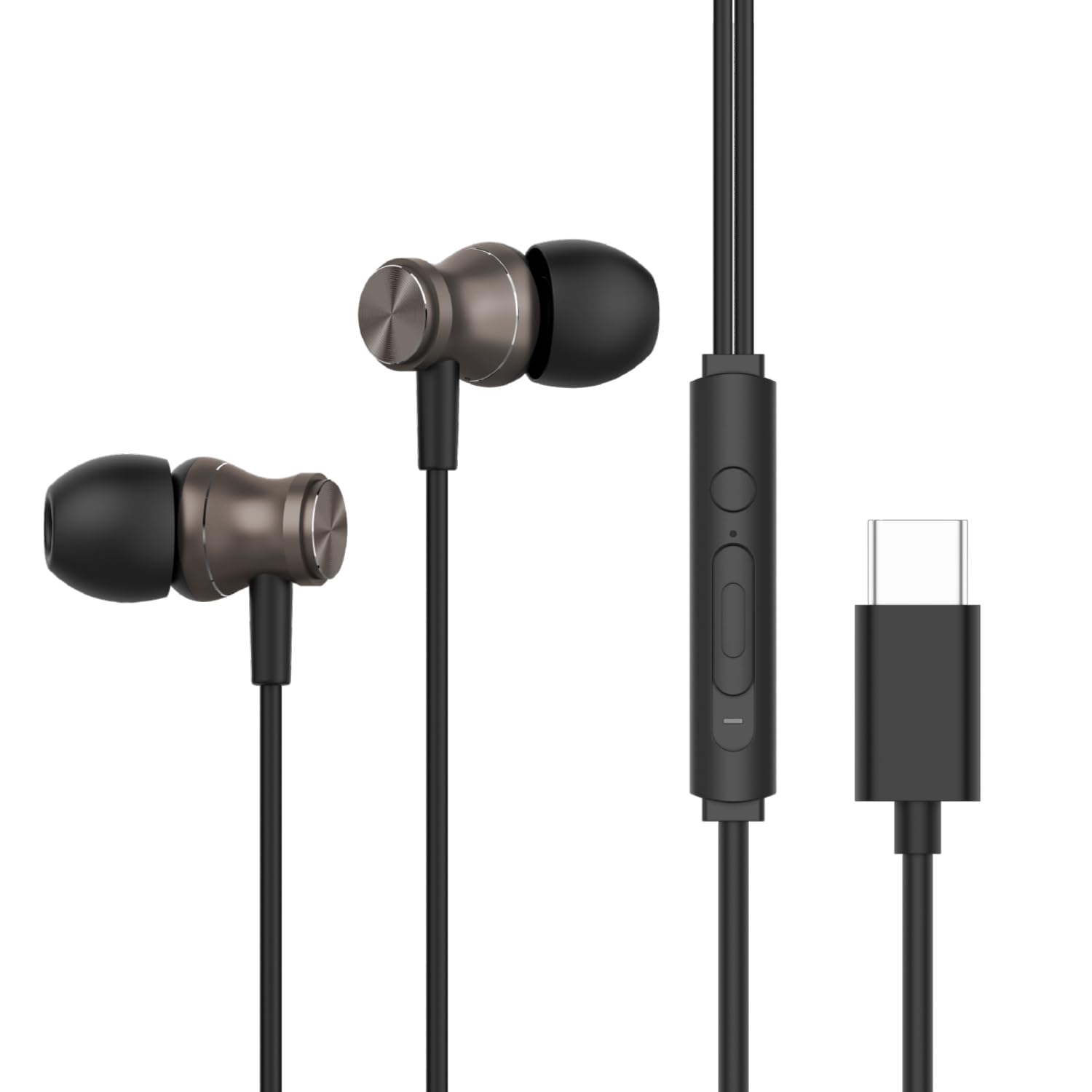 HAMMER Nova in Ear C Type Earphones Wired with Mic,13mm Driver, in-line Control, Metallic Built, Powerful Bass, Comfortable & Lightweight (Black)-image-5