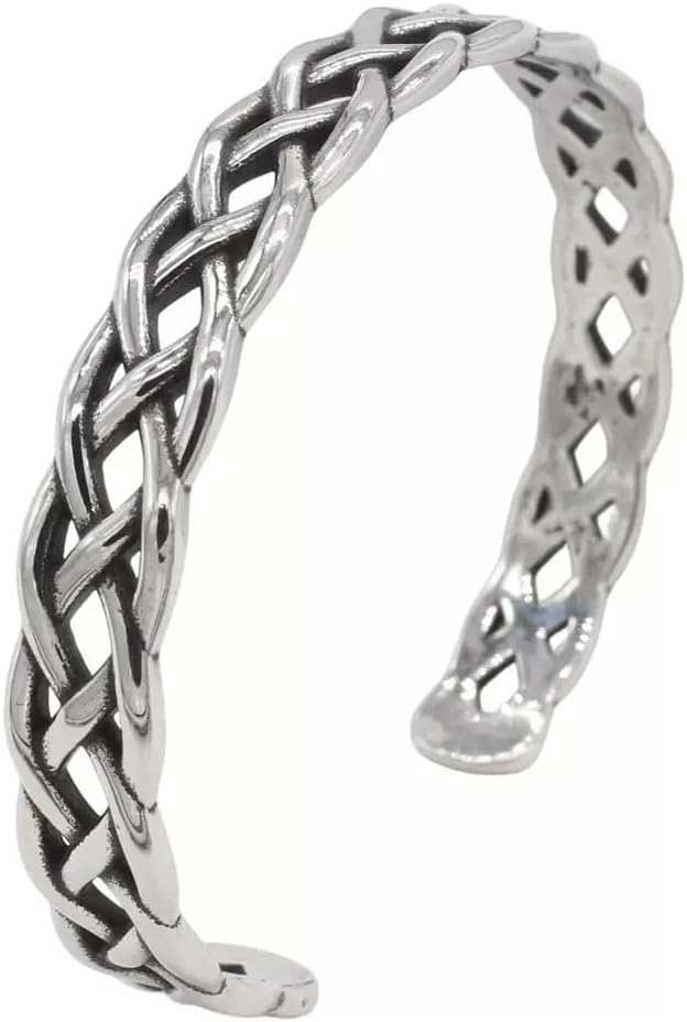 TURTLEDOVE Celtic Knot Cuff Bracelet, Stainless Steel Braided Infinity Bangle, Adjustable - Image 6