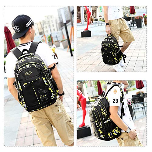 Goldwheat School Backpack For Boys Cool Camouflage Bookbags With Lunch Box Pencil Case 3Pcs For Middle School #TOP1