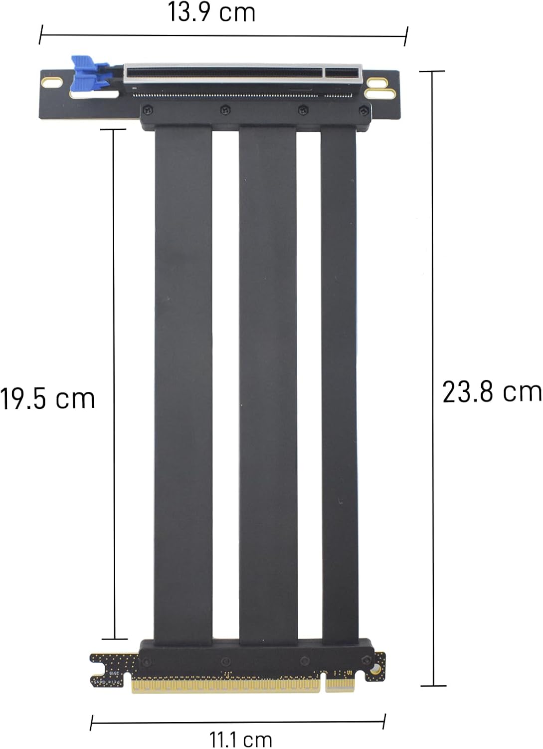 PCIe 5.0 Riser Cable PCIex16 GPU Extension Cable for Vertical GPU Mount, Black, 230mm