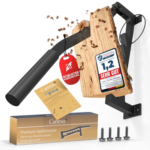 Cartevo Divisor de madera manual – Montaje en pared tensor para leña y leña – Divisor de madera manual para madera de albañilería divisor manual para interior y exterior