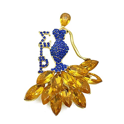 Greek letter sorority SIGMA GAMMA RHO society Shiny Rhinestone Girl Metal Brooch4