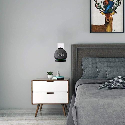 Wandhalterung Steckdosenhalterung für Echo Dot 3/Dot 4/Dot 5 Lautsprecher,Lautsprecherständer Zubehör für Echo Dot 5/Dot4/Dot3,Platzsparend-Ständer mit integriertem Kabelmanagement