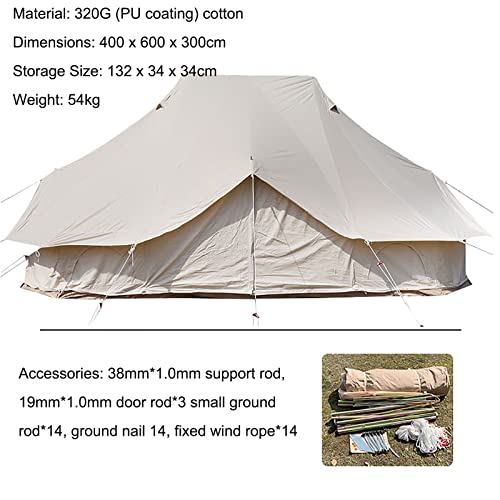 Carpa tipo yurt de algodón para camping familiar miniatura 2