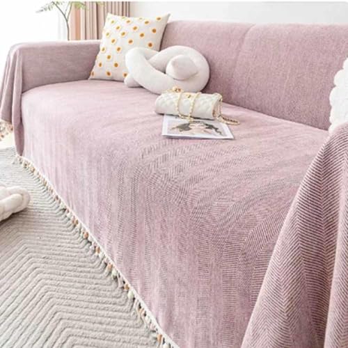 Housse de canapé imperméable gris lilas 180x420 cm taille L - 2