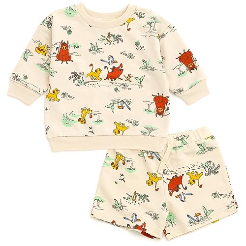 Image of Disney Mickey Mouse Winnie the Pooh Lion King Toy Story Jack Skellington French Terry Sweatshirt & Shorts Newborn to Big Kid