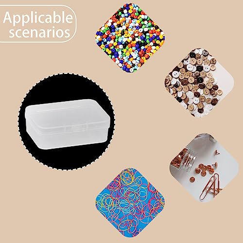 Image of GLADFRESIT 6Pcs Clear Plastic Storage Box, Mini Rectangular Empty Containers Box Case with Lid for Beads Business Cards Pills Small Items (6.5 * 4.5 * 2cm)