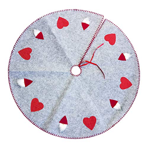 3Pcs Christmas Tree Skirt Holiday Tree Ornaments Embroidered Tree Mat Cover For Home Party (Grey) Christmas Decorations #TOP5