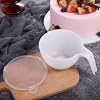 Pokinge Classic Plastic Mixing Bowls with Handle And Lid, Cream Coloring Mixing Bowl Icing Mixing Circular Distribution Bowl Baking Tool