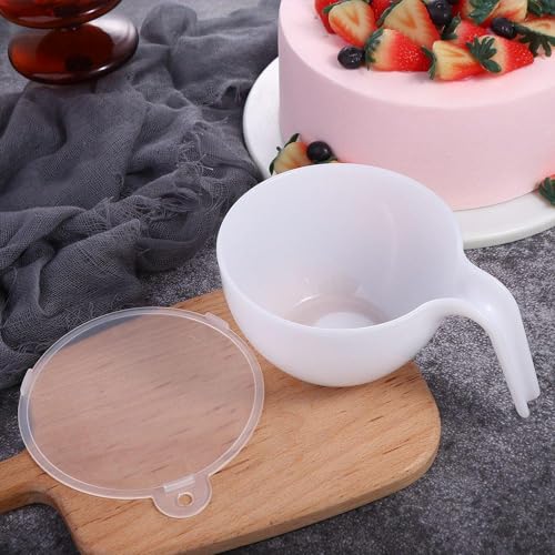 Bol plástico para mezclar con asa y tapa, color crema miniatura 2