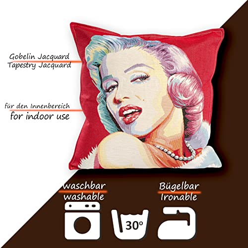 ANRO Poszewka na poduszkę Dekoracyjna poduszka na kanapę Poszewka na poduszkę Gobelin z motywem Marilyn Monroe 45x45 cm bez wypełnienia