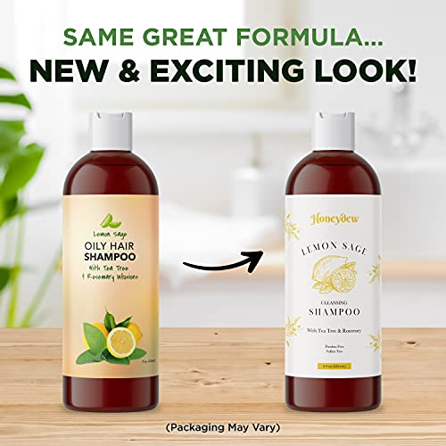 Lemon Sage Shampoo For Oily Hair - Sulfate Free Clarifying Shampoo For Build Up With Lemon Sage Keratin And Tea Tree Oil For Hair And Scalp Care - Deep Cleansing Rosemary Shampoo For Men And Women #TOP2