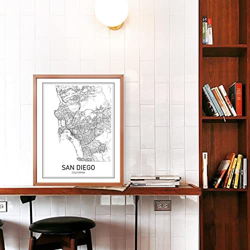 San Diego Map Poster San Diego Map Print City Map Posters Modern Map Art California Map Art California Map Wall Art Black And White Minimalist Art Scandinavian Poster 8X10 #TOP5