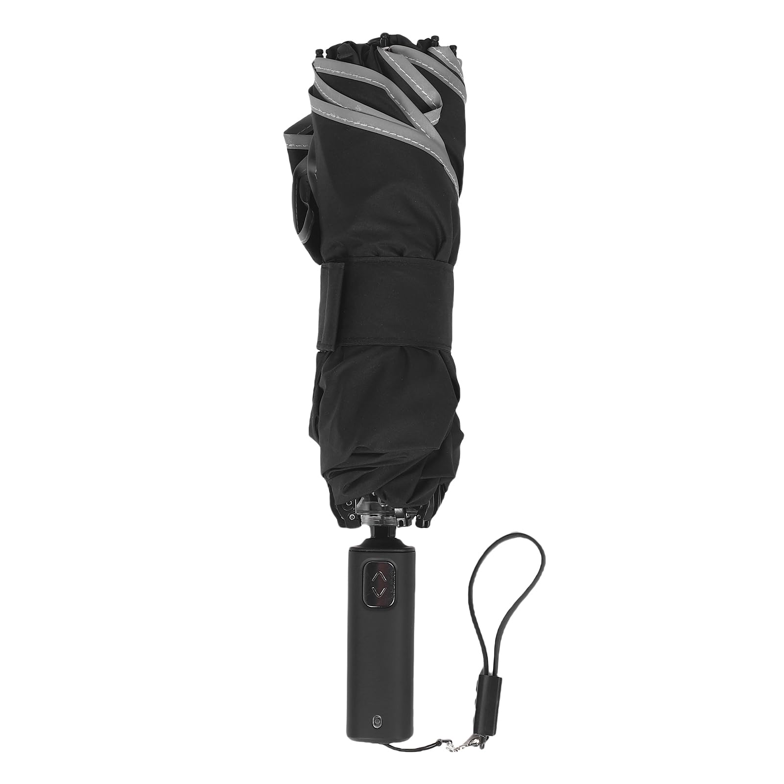 Aramox Umgekehrter Elektrischer Regenschirm, Kompakter, Umgekehrt Faltbarer Regenschirm mit Stahl-Fiberglas-Rahmen, Eins Zum Öffnen und Schließen, Wiederaufladbar, 260 MAh, 32 Cm Großer Reiseschirm