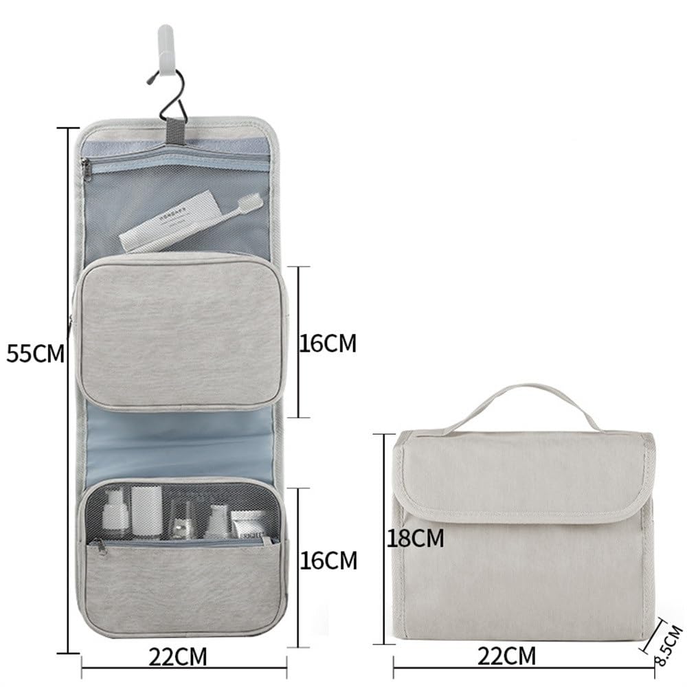 Borsa da Toilette Portatile Borsa da Toilette da Viaggio in PU Borsa portaoggetti sospesa Staccabile