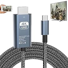 USB C to HDMI Adapter Cable - Thunderbolt 3/4 4K 60Hz MHL Cord for Dell HP Surface MacBook Pro Air Laptop Type C Android Phone Devices Galaxy S22 S21 S20 S10 S9 S8 Note 20 10 Samsung Dex to Monitor TV