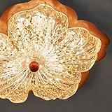duowelly Plafoniera LED Fiore in Resina Dorata 72 W Dimmerabile con Telecomando - Lampada ...