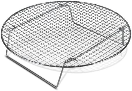 Update International Chrome-Plated Cross-Wire Cooling Rack, Wire Pan Grate, Baking Rack, Icing Rack, Round Shape, 2-Height Adjusting Legs - 10 ½ Inch Diameter (1)