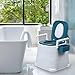 sxvbdway Bedside Commode, Portable Toilet Commode for Elderly,Toilet Chair Seat with Detachable Armrest, Mobile Portable Toilet, 350 lb. Weight Capacity,Tool-Free Assembly A