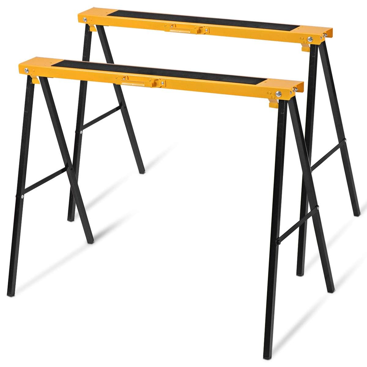 RELAX4LIFE Coppia Cavalletti per Segare Pieghevoli con Portata di 275kg ，Trespoli Pieghevoli,Set di 2 Cavalletti da Lavoro