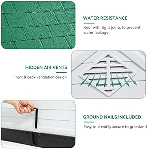 Yitahome 41 Large Plastic Dog House Outdoor Indoor Doghouse Puppy Shelter Water Resistant Easy Assembly Sturdy Dog Kennel with Air Vents and Elevated Floor 41l38w39h Green  Cucciolini Doodles Yitahome 41 large plastic dog house outdoor indoor doghouse puppy shelter water resistant easy assembly sturdy dog kennel with air vents and elevated floor 41l38w39h green   cucciolini doodles