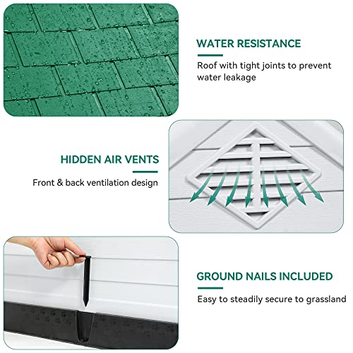 Yitahome 41 Large Plastic Dog House Outdoor Indoor Doghouse Puppy Shelter Water Resistant Easy Assembly Sturdy Dog Kennel with Air Vents and Elevated Floor 41l38w39h Green  Cucciolini Doodles Yitahome 41 large plastic dog house outdoor indoor doghouse puppy shelter water resistant easy assembly sturdy dog kennel with air vents and elevated floor 41l38w39h green   cucciolini doodles