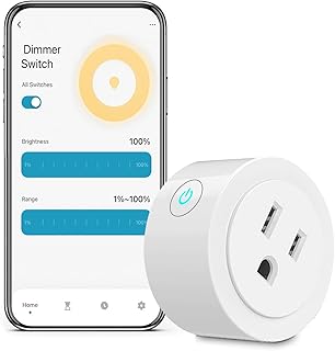 MOES Smart Dimmer Plug, Plug in Lamp Dimmer Outlet for Dimmable LED, CFL, Halogen and Incandescent Bulbs, Brightness Adjust Socket, Tuya Smart Life App Control, Work with Alexa and Google, 2.4GHz WiFi