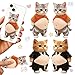 Ｈ・Ｋ お腹 シール お腹ぷにゅぷにゅシール 動物 3D柔らかいお腹 猫ステッカー 3Dソフト腹付 携帯電話飾り用 手帳用 日記帳用 手芸用品 ストレス解消おもちゃ（4枚セット)