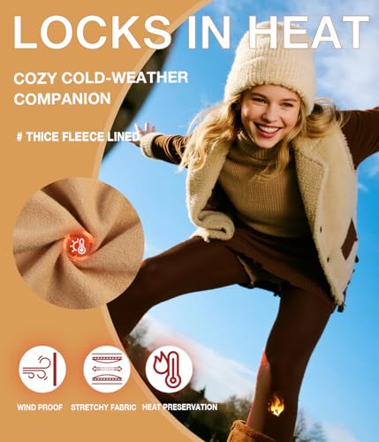 Image of MERYLURE Fleece Lined Tights Women Fake Translucent Winter Warm Thick Pantyhose Thermal Sheer Leggings for All Skin Tone