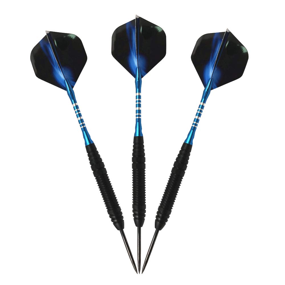 Set di freccette con punta in acciaio da 22 g, alette standard in PET, aste in alluminio, canna in ferro, punta in acciaio con custodia da viaggio per principianti o giocatori professionisti