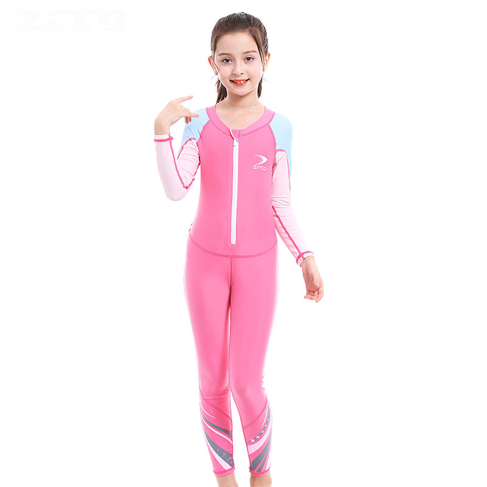 Surfwear Children's Wetsuit Girls Swimwear,Kids Sunscreen Swimwear Sunscreen Diving Snorkeling Suit UV 50+ Outdoor Sunscreen One-Piece Swimsuit