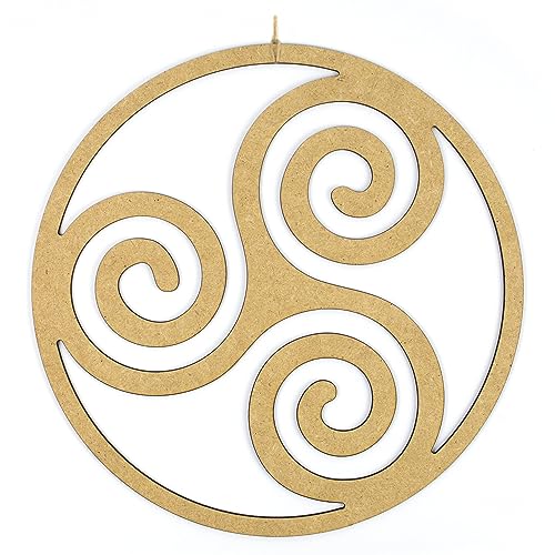 CONTRAXT Triskel simbolos celtas decorativos. Cuadros de mandalas de madera tallada calada para la pared Regalos talismanes nudo celta amuletos proteccion meditación (Triskel, MDF)