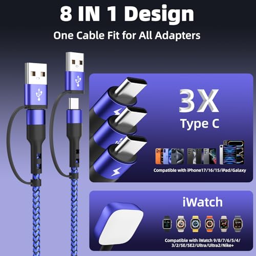 Cruise Travel Essentials 3 Type-C Ports 4 in 2 Multi Charging Cable - image 5