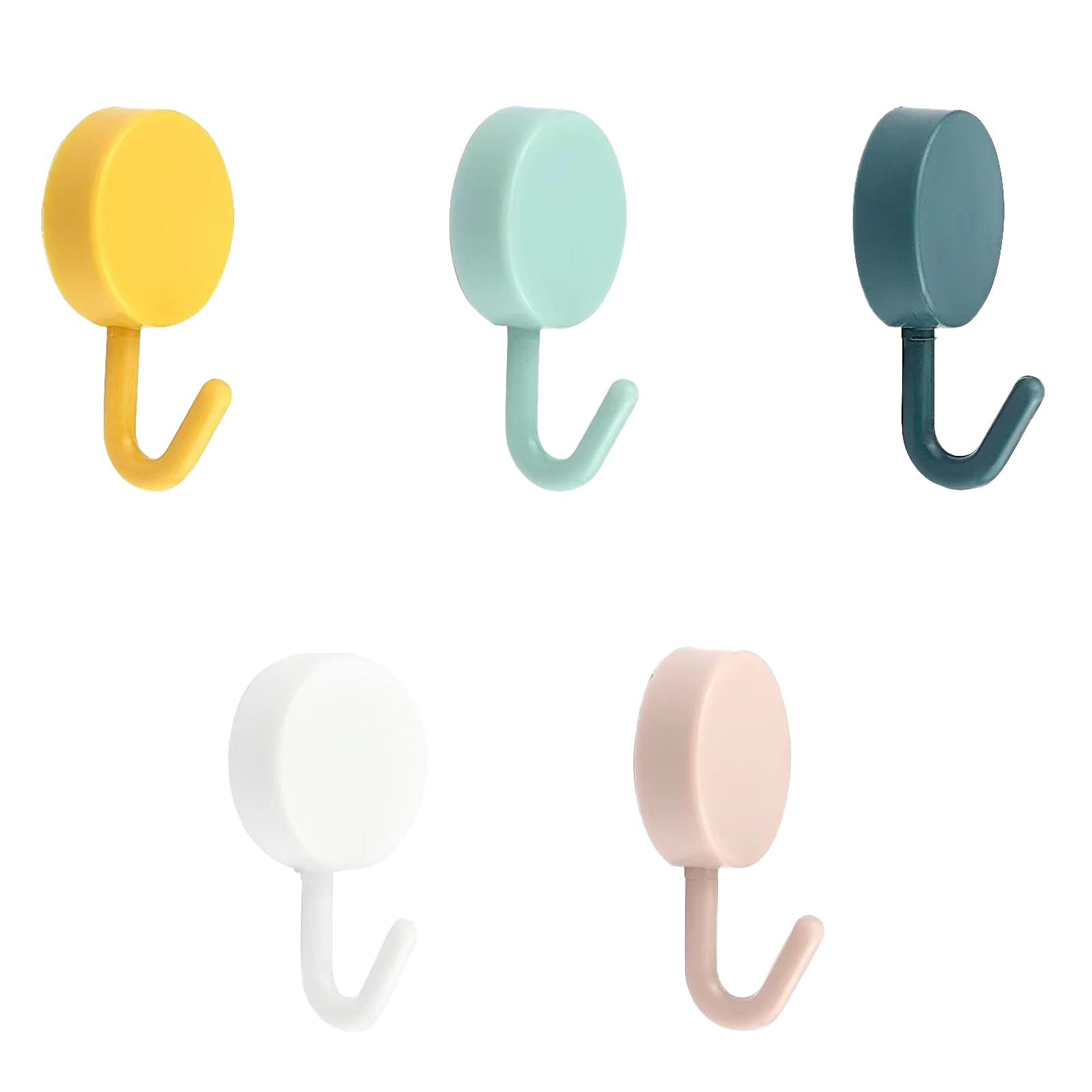FJDRSIG 5 Pcs Colorful Self-Adhesive Wall Hooks,Cute Creative Key Hooks, Heavy Duty Adhesive Hook, Muti-Function Decorative Hook, Key Holders for Hanging Keys Towels Wallets Scarves