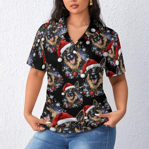 Camiseta de tenis para mujer con motivo de pastor alemán casual 2