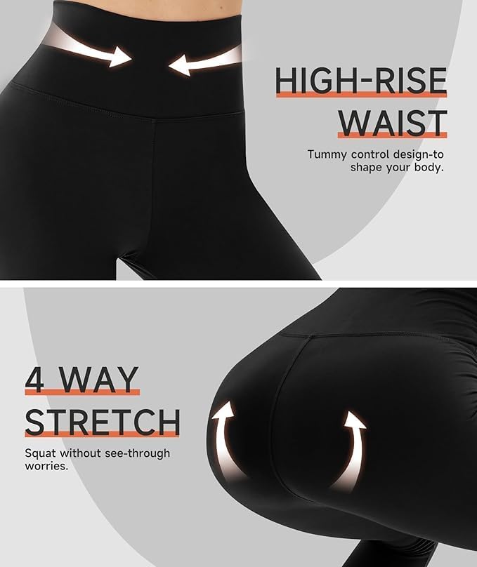 GAYHAY Leggings with Pockets for Women - High Waisted Tummy Control Workout Yoga Pants for Gym Running - Image 4