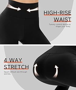 GAYHAY Leggings with Pockets for Women - High Waisted Tummy Control Workout Yoga Pants for Gym Running